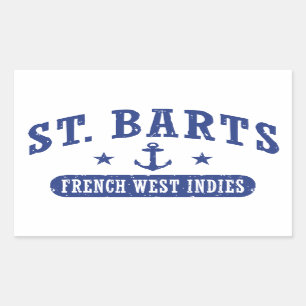 St Barts franska västra Indies Rektangulärt Klistermärke