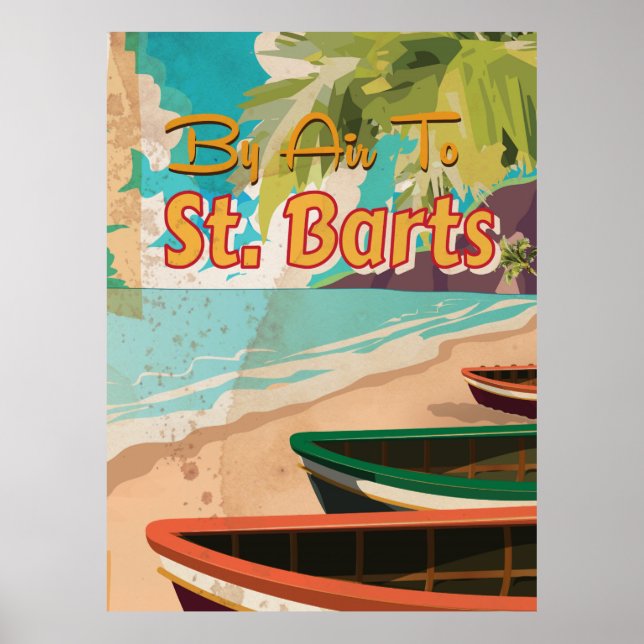 St. Barts Vintage Resemaffisch Poster (Framsidan)