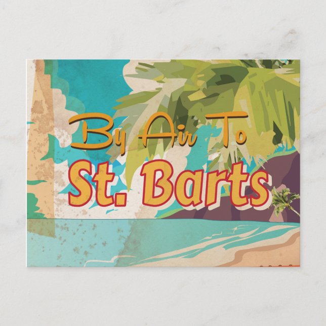 St. Barts Vintage resor Poster Vykort (Framsida)