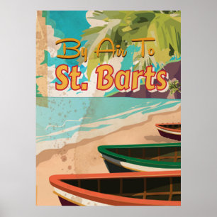 St Barts vintage resoraffisch Poster