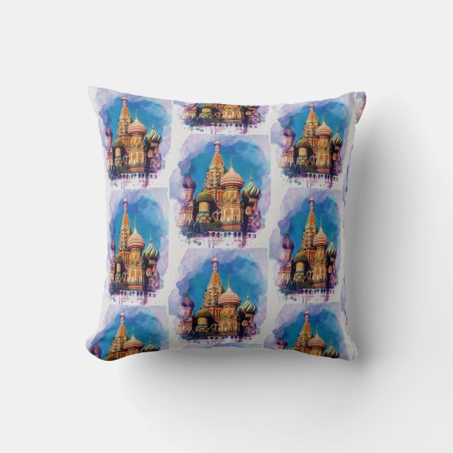 St Basil Cathedral Moskva Canvas Dekorativ kudde (Framsida)