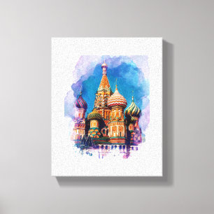 St Basil Cathedral Moskva, Ryssland Arkitektur Canvastryck