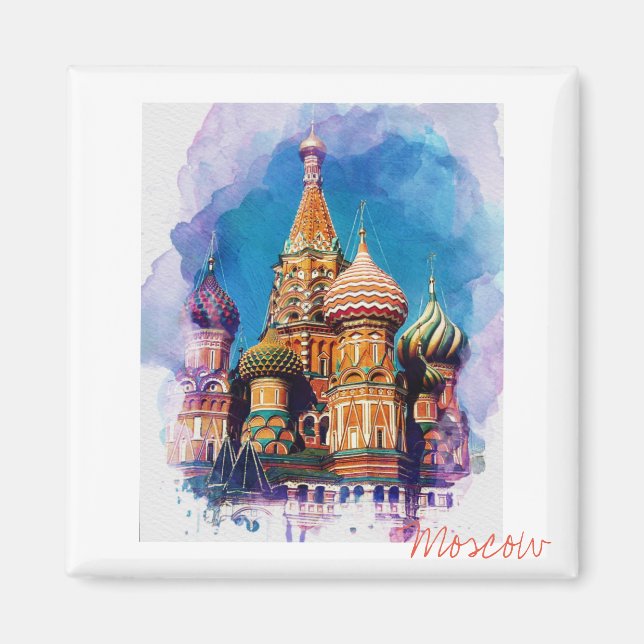 St Basil Cathedral Moskva Ryssland Magnet (Framsidan)