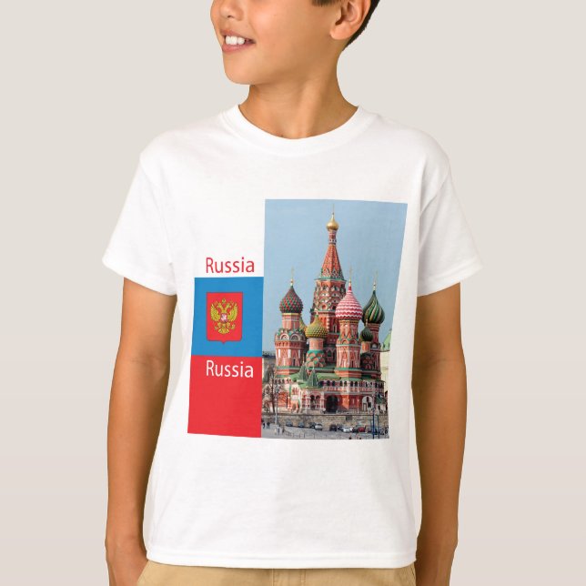 St. Basil-katedral. Ryssland Tee Shirt (Framsida)