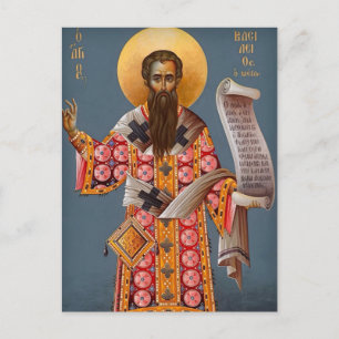 St. Basilius den store ortodoxt kristen ikon Vykort