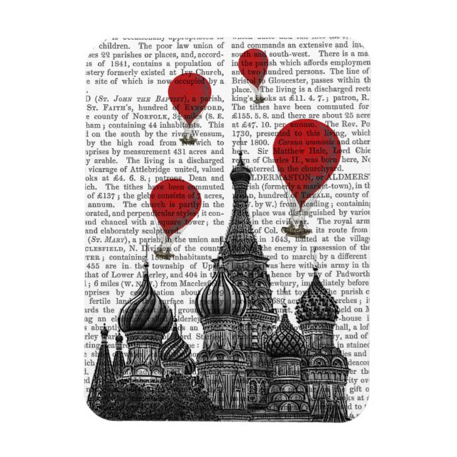 St Basil's Cathedral and Red Luftballongs Magnet (Vertikal)