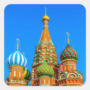 St. Basil's cathedral Fyrkantigt Klistermärke