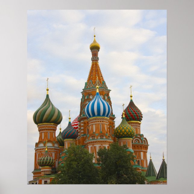 St. Basil's Cathedral in Red Square, Moskva Poster (Framsidan)
