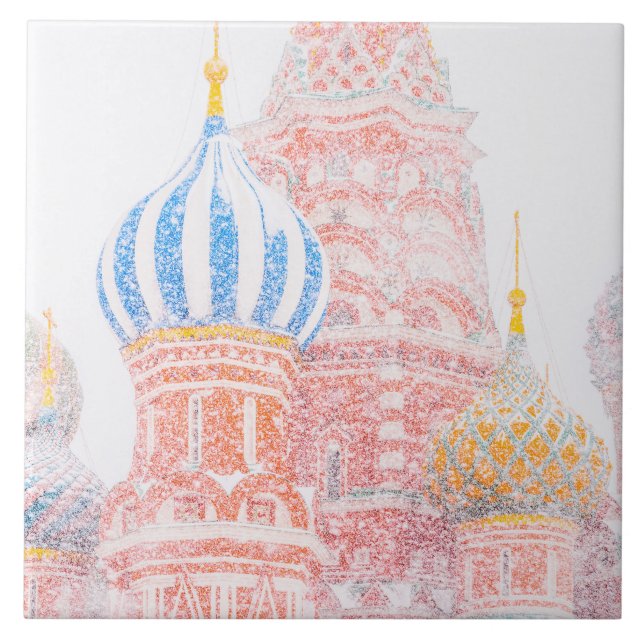 St Basil's Cathedral in Snowstorm Kakelplatta (Framsidan)