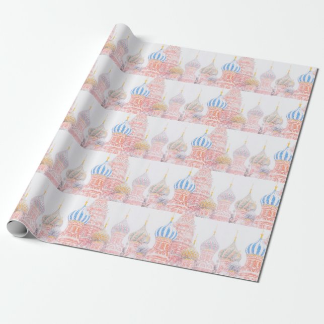 St Basil's Cathedral in Snowstorm Presentpapper (Utrullad)