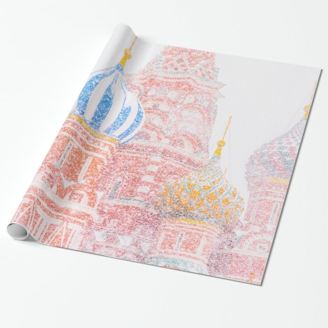 St Basil's Cathedral in Snowstorm Presentpapper (Utrullad)