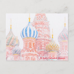 St Basil's Cathedral in Snowstorm Vykort