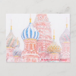 St Basil's Cathedral in Snowstorm Vykort
