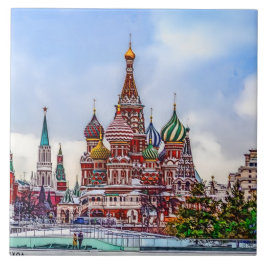 St. Basil's Cathedral. Moskva, Ryssland Kakelplatta