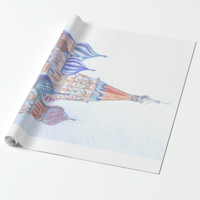 St. Basil's Cathedral Wrapping Papper Presentpapper (Utrullad)