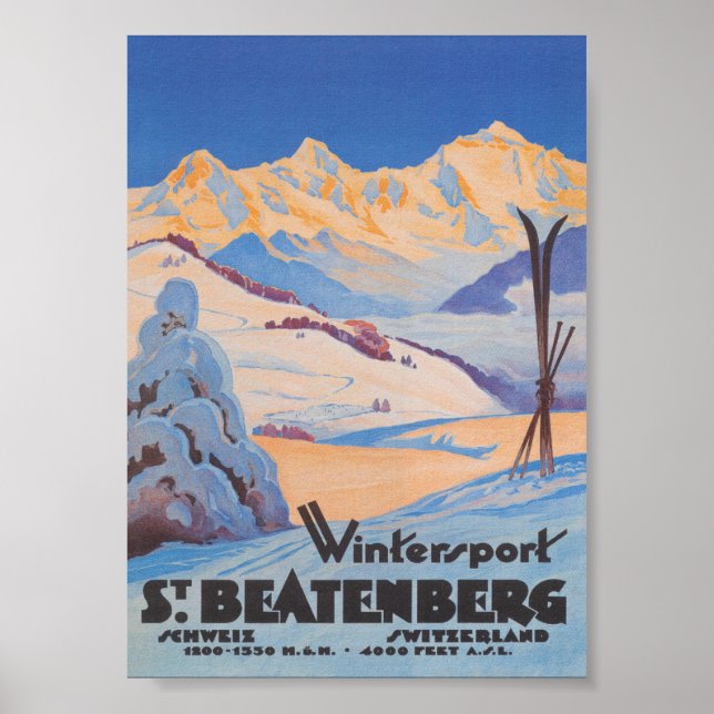 St. Beatenberg, Schweiz Vintage resor Poster (Framsidan)