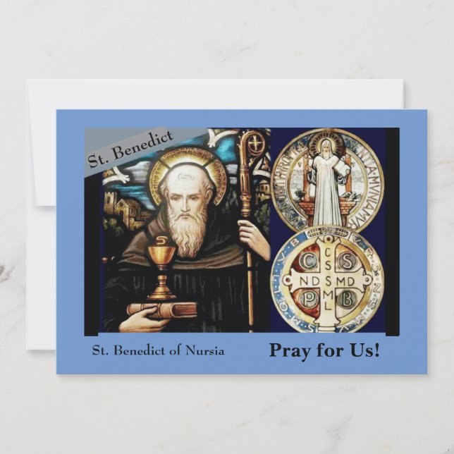 St. Bendict of NursiaFolded Greeting Card Kort (Framsida)