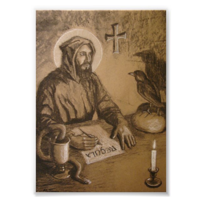 St. Benedict, 5"x7" fotoutskrift Fototryck (Framsidan)