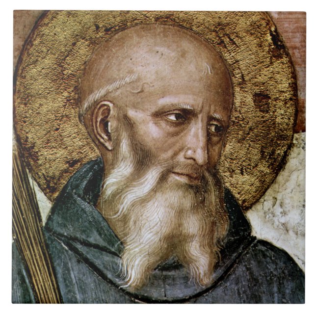 St. Benedict av Nursia Kakelplatta (Framsidan)