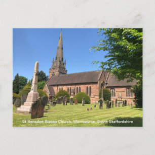 St Benedict Biscop Church Wombourne Stafford dshir Helg Vykort