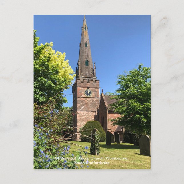 St Benedict Biscop Church Wombourne Stafford dshir Helg Vykort (Framsida)