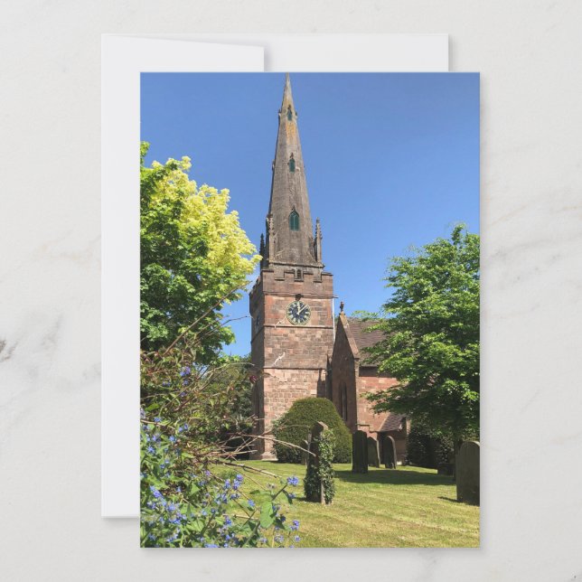 St Benedict Biscop-kyrkan Wombourne Staffordshire Julkort (Framsida)