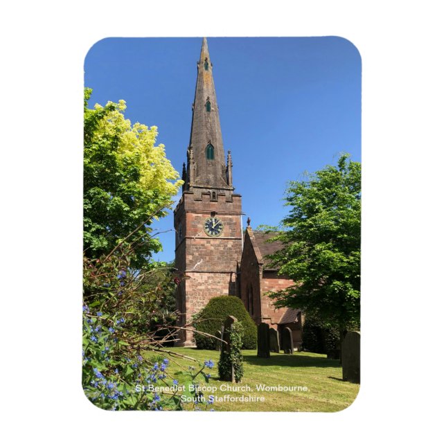 St Benedict Biscop-kyrkan Wombourne Staffordshire Magnet (Vertikal)
