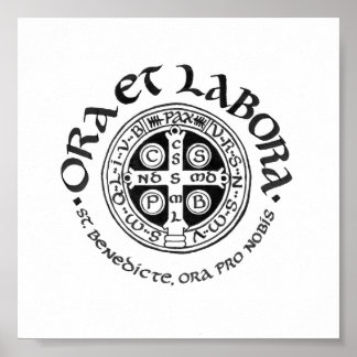 St. Benedict Calligraphy Poster