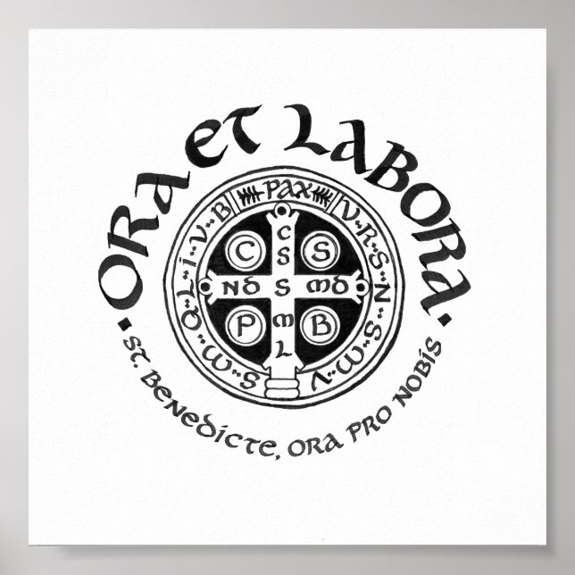 St. Benedict Calligraphy Poster (Framsidan)