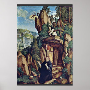 St. Benedict i bön av Meister Von Meßkirch (var Poster