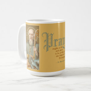 St. Benedict (JM 07; Stil 1; Citat på bön) Kaffemugg