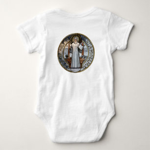 St Benedict Medal Baby Onezie  T Shirt