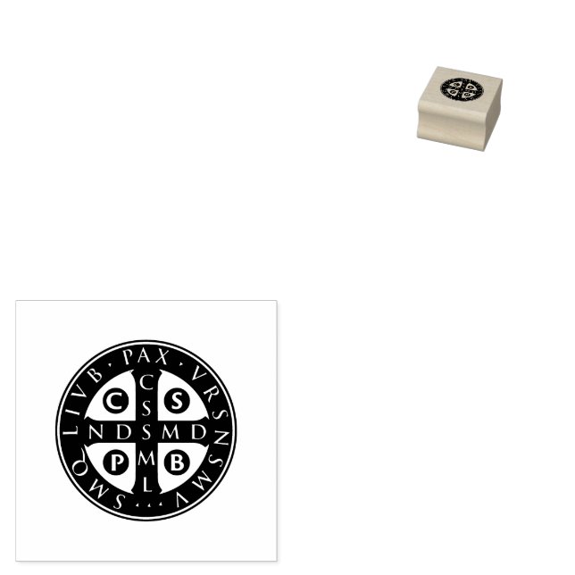 St. Benedict Medal Design Stämpel (Stämplad)