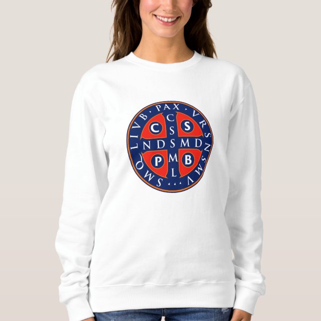 St. Benedict Medal Design T Shirt (Framsida)