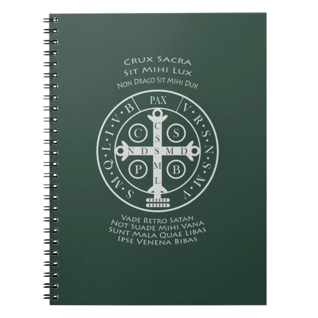 St Benedict Medal med Latin Prayer Anteckningsbok (Framsidan)