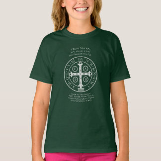 St Benedict Medal med Latin Prayer T-Shirt