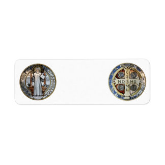 St. Benedict Medal Returadress Etikett