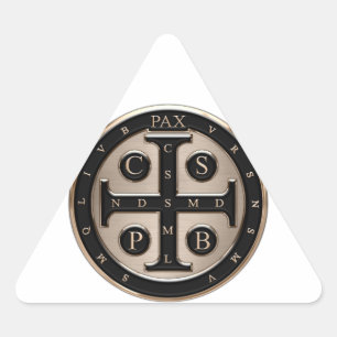 St. Benedict Medal Triangelformat Klistermärke