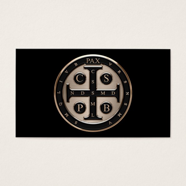 St. Benedict Medal Visitkort (Framsidan)