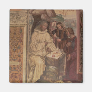 St. Benedict mot en landskap, från livnollan Magnet