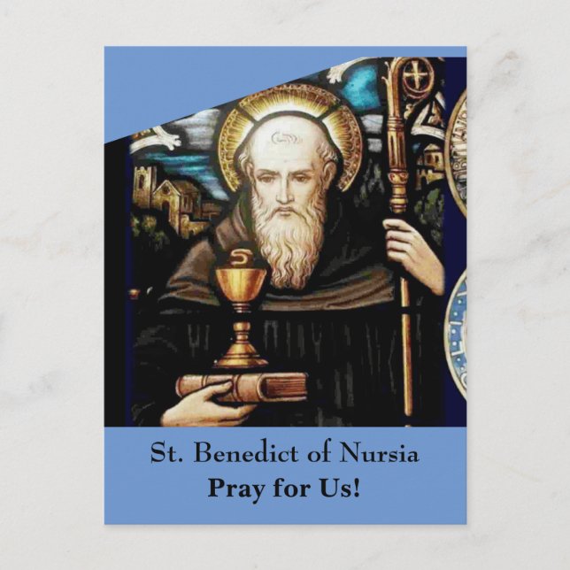 St. Benedict of Nursia Card Vykort (Framsida)