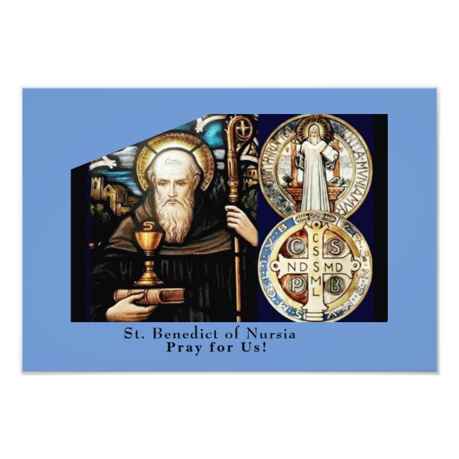 St. Benedict of Nursia Fototryck (Framsidan)