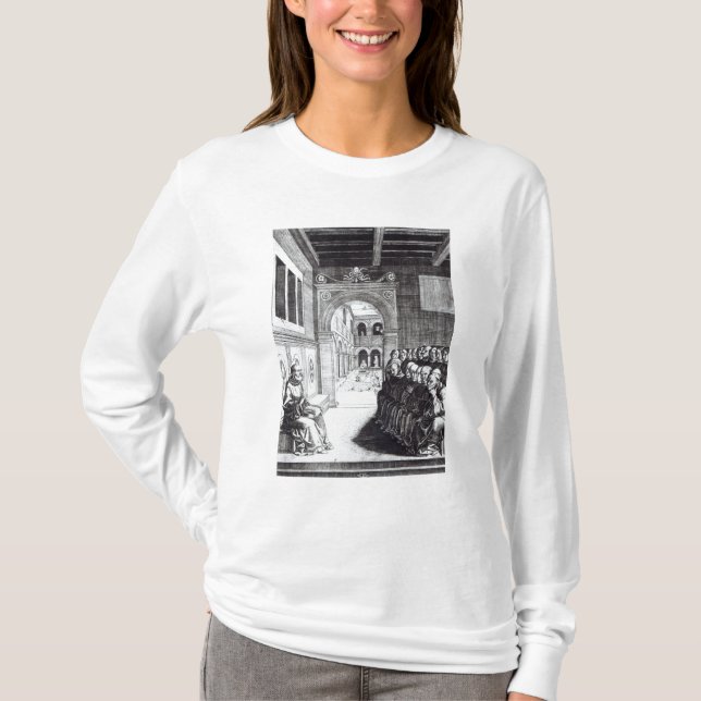 St. Benedict som predikar i kloster Tee Shirt (Framsida)