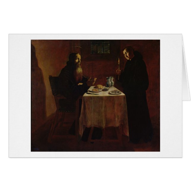 St. Benedict som välsignar St. Maur Hälsningskort (Framsidan Horizontal)