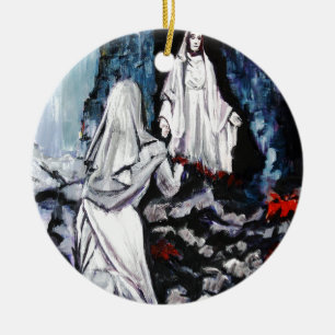 St Bernadette på grottoen Julgransprydnad Keramik