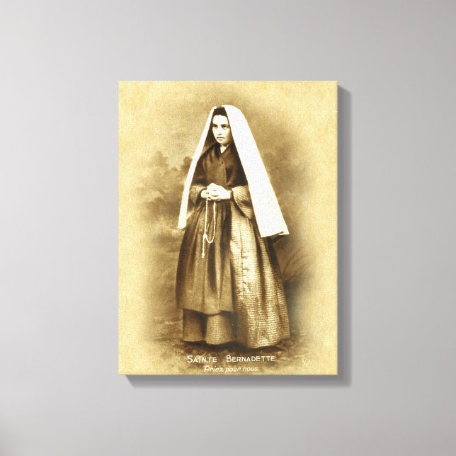 St. Bernadette Soubirous Devotional Image. Canvastryck (Framsida)