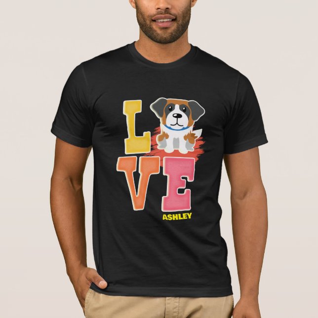 St. Bernard älskare söt färg T Shirt (Framsida)