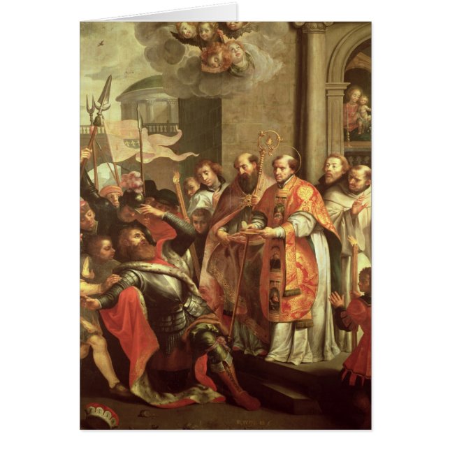 St Bernard av Clairvaux och den William X hertigen Hälsningskort (Framsidan)