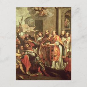 St Bernard av Clairvaux och den William X hertigen Vykort