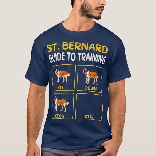 St Bernard Guide to Training Hund Obedience T Shirt (Framsida)